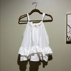 🌸SHEIN White Tank Top with Ruffled Hem